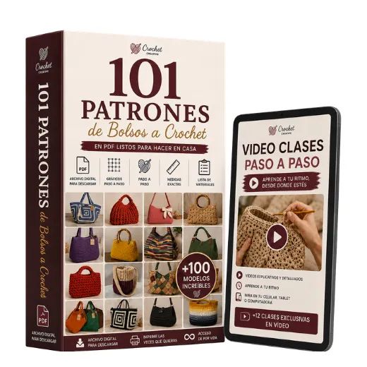 Mockup del plan basico 101 Patrones de Bolsos a Crochet